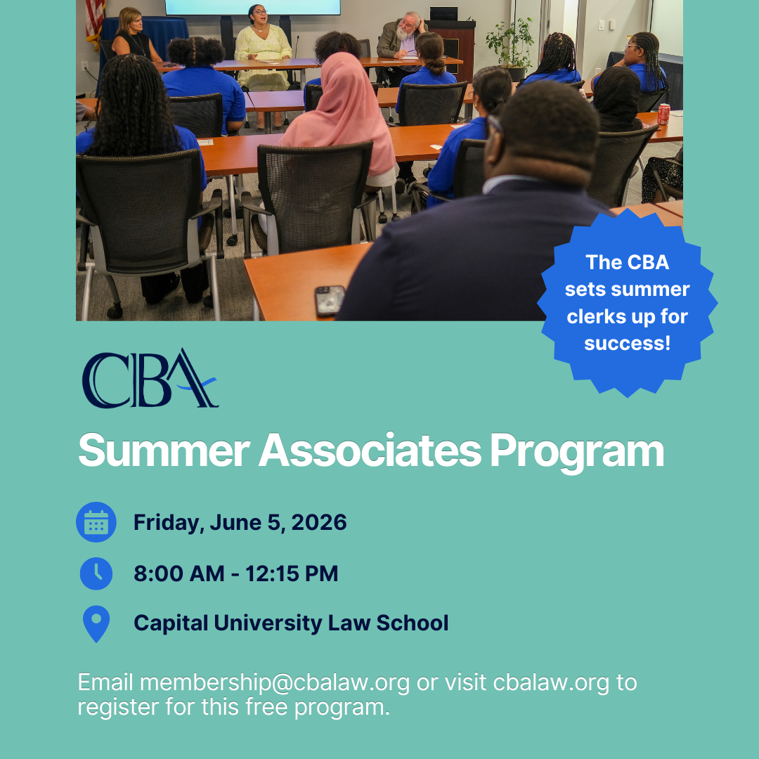 2026 CBA Summer Associates Seminar:  Enhancing Your Research, Writing, Tech, and Professional Skills Event Image
