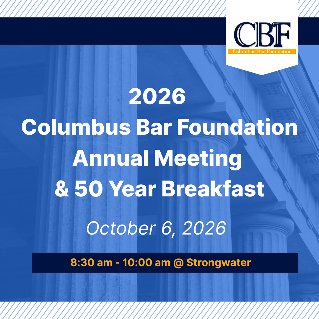 Columbus Bar Foundation Annual Meeting & 50 Year Breakfast Event Image